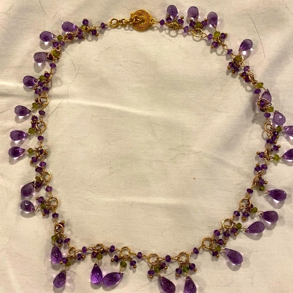 Neiman Marcus Jewelry - AMETHYST AND PERIDOT HAND MADE NECKLACE FROM NEIMAN MARCUS